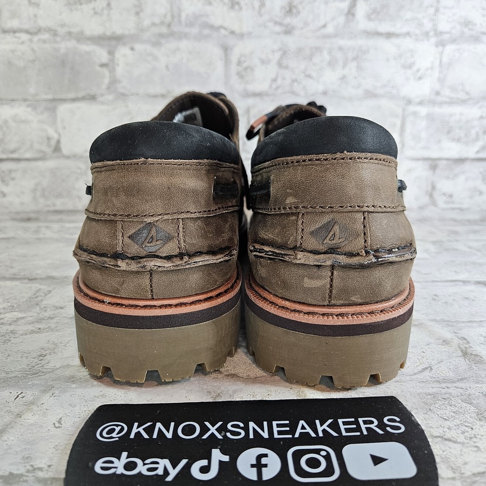 Sperry Authentic Original Lug 3-Eye Brown Leather Boat STS25156 Men's Size 11.5 - Picture 3 of 7